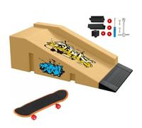 TriUnytion Skate Dedos y Rampa, Mini Fingerboard Park Kit Tech Deck Finger Skate Juego de Tech Deck Finger Skate con Rampa y Otros Accesorios, para Niños y Niñas Regalo, Amarillo (b)