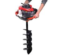 Trivella Terreno, Cippatore Scoppio, 999cc Motore a 4 Tempi, 8.5 CV, Punte Ø 200mm, 12cm, Struttura Resistente, per Giardini, Orti, Aree Agricole e Lavori di Costruzione