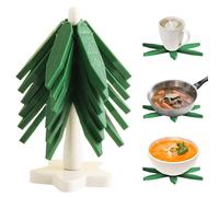 Trivet Tree | 10 x 20 cm con soporte plegable | Versatile Modern Tree Trivets for Hot Dishes - for Bowl Pot Teapot Drinks Kitchen Counter Dinning Table Home Decor Office Holiday