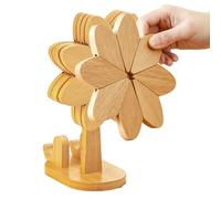 Trivets for Hot Dishes,with Phone Stand Heat Resistant Coasters | Wood Trivets Cup Coasters Set - for Pot Pan Bowl Kitchen Living Room Home Decor Farmhouse Office Birthday Christmas