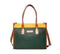 TRIVID Bolso de mano para mujer de cuero vegano con correa desmontable y cremallera, se adapta a bolsas de laptop de hasta 13.3 pulgadas, ideal para compras y viajes, color verde