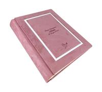 TriVin Art Álbum de fotos artesanal elegante de tejido Alcántara, personalizable con grabado. Ideal para bodas, aniversarios, comuniones, bautizos, eventos (rosa polvo)