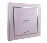 TriVin Art Álbum de fotos artesanal elegante de tejido Alcántara, personalizable con grabado. Ideal para bodas, aniversarios, comuniones, bautizos, eventos (lila)