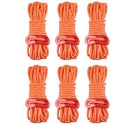 TRIWONDER 6 Piezas Cuerdas Reflectantes para Tienda Paracord con Ajustador de Aluminio para Acampar Senderismo al Aire Libre (Naranja - 6 Pcs)