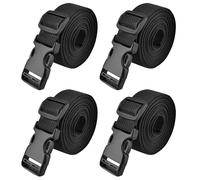 TRIWONDER Correa de Amarre Cinchas de Sujeción de Carga Cinchos para Manipulación de Material 4 Pcs (01 Negro - 25mm, 1m)