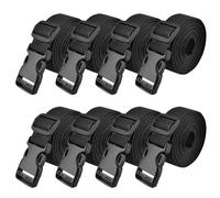 TRIWONDER Correa de Amarre Cinchas de Sujeción de Carga Cinchos para Manipulación de Material 4 Pcs (Negro - 25mm - 8 Piezas, 1.5m)