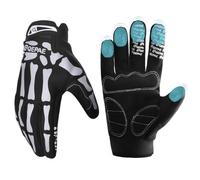 TRIWONDER Guantes de Ciclismo Guantes de Esqueleto Reflectantes de Dedo Completo Antideslizantes Transpirables para Bicicleta de Montaña, Carretera, BMX (Blanco Reflectante, M)