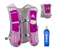 TRIWONDER Mochila de Hidratación Ligero 5L Superior Chaleco para Trail Running Ciclismo Marathoner Profesional Hombre Mujer (Rosa Rojo - con una Botella Blanda de 500ml)