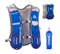 TRIWONDER Mochila de Hidratación Ligero 5L Superior Chaleco para Trail Running Ciclismo Marathoner Profesional Hombre Mujer (Azlu con una Botella Blanda de 500ml)