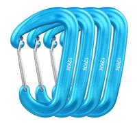 TRIWONDER Mosquetones 12KN Aleación de Aluminio Enganche Llaves para Camping Montaña al Aire Libre (Azul - 4 pcs)