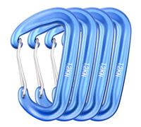 TRIWONDER Mosquetones 12KN Aleación de Aluminio Enganche Llaves para Camping Montaña al Aire Libre (Azul Real - 4 pcs)