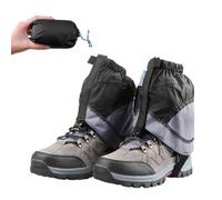 TRIWONDER Polainas Impermeable de Senderismo para piernas a Prueba de Viento Nieve Lluvia para Montaña Caza Esquí Escalada (1 Par) (Negro y Gris (Corto))