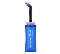 TRIWONDER Soft Flask TPU Botella de Hidratación Plegable Sin Fugas Bolsa para Mochila de Hidratación Cinturón Correr Ciclismo Maratón Senderismo (350ml - con pajita)