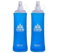 TRIWONDER Soft Flask TPU Botella de Hidratación Plegable Sin Fugas Bolsa para Mochila de Hidratación Cinturón Correr Ciclismo Maratón Senderismo (2 * 450ml)