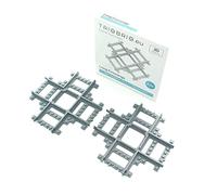 Trixbrix - Cruces largos - 2 piezas compatibles con juegos de tren urbano Lego 60197 60198 10277 60205 60238