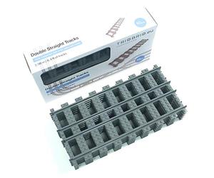 Trixbrix vías Rectas Dobles -10 Pistas de 2,5 m compatibles con Juegos de Tren Lego City Train 60197 60198 10277 60205 60238