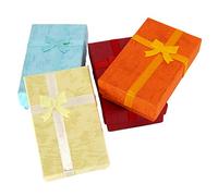 TRIXES 12 PC Cajas de Regalo Rectangulares Elegantes con Cinta y Lazo - para Presentación de Joyería - Cajas para Joyas - Inserto Espuma con Ranura para Pendientes y Anillos