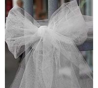 TRIXES 6" x 100 yd Rollo de Tela Tul Blanca para Decoración Nupcial, Lazos, Artesanía, Comunión