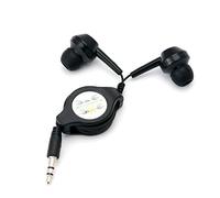 TRIXES Auriculares Estéreo Negros Retráctiles 3.5 mm No Más Enredos