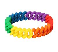 TRIXES Brazalete Arcoíris de Silicona Trenzada - Accesorio para los Eventos y Festivales del Orgullo Gay LGBT - Brazalete de la Amistad para Hombres o Mujeres - Multicolor Trenzado Resistente al Agua