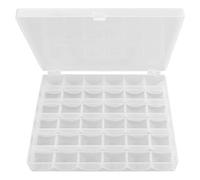 TRIXES Caja organizadora de 36 compartimentos de plástico para bobinas, caja organizadora para accesorios de manualidades, bobinas, agujas, pegatinas, alfileres, hilo de bordar, tela e hilo de coser