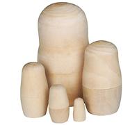 TRIXES Capas de Madera Blanca para Anidar 5 muñecas sin Pintar para Bricolaje Arte Creativo