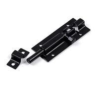 TRIXES Cerradura deslizante 75mm-para puerta cobertizo baño-Pasador-Cierre para jardín patio-Instalación fácil-Tornillos incluidos-Negro mate
