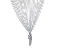 TRIXES Cortina de Hilo (Plata) - Divisor de Puerta Gota de Rocío - 90 x 200 cm - Cadena de Plata y Panel de Cortina Ventana - Le Ayudará a Mantener Alejadas Las Indeseadas Moscas