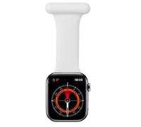 TRIXES Fob para Smart Watch, Blanco - Reloj de enfermero de silicona con pasador - Compatible con dispositivos Apple Watch - Cierre de pasador (Blanco, 42-45 mm)