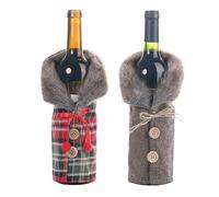 TRIXES Fundas para Botellas de Vino - 2 Unidades - Decoración de Mesa de Navidad