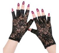 TRIXES Guantes Cortos de Encaje sin Dedos para Disfraz Remedar Criada Francesa