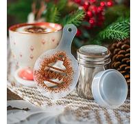 TRIXES Hot Chocolate Regalo Set - 8PC Plantillas de Navidad - Chocolate Shaker para Cappuccino Café Cacao Cinnamon Azúcar -Shaker Cup - Surtido Diseños Festivos