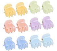 TRIXES Juego de 12 Sujetadores para el cabello - Pinzas con Pinches Estilo Miniatura - 6 Colores Pastel Surtidos
