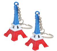 TRIXES Juego de 2 Novedosos Colgantes de Llavero Torre Eiffel Tricolor Azul Blanco Rojo Accesorio Emblemático de París para el Día de la Bastilla y Celebraciones Nacionales