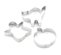 TRIXES Juego de 3 Cortadores de Galletas de Halloween - Gato Fantasma de Calabaza - Fabricación de Fondant de Pastelería de Galletas - Manualidades Infantiles