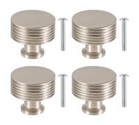 TRIXES Juego de 4 perillas para cajones en plata mate - Herrajes decorativos para gabinetes - Perfecto para proyectos de bricolaje