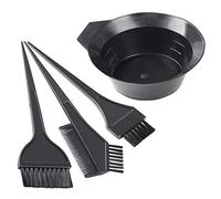 TRIXES Kit de Tinte para el Cabello 4 PIEZAS - Pinceles y Tazón de Mezcla de Colores para Aplicaciones de Color, Tratamientos y Tintes - para Peluquería Profesional o Uso Doméstico - Negro