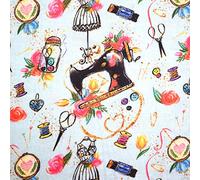 TRIXES la tela de algodón de costura - Quirky Imprimir Diseño - bordados Tela - Tela de tapicería - de tejido hecho a mano - Confección - remiendo - Una hoja 1M x 140cm Tamaño aproximado