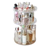 TRIXES Organizador de maquillaje, organizador cosmético de 360 grados, soporte de maquillaje de acrílico transparente, accesorios de belleza, almacenamiento de baño, almacenamiento de maquillaje