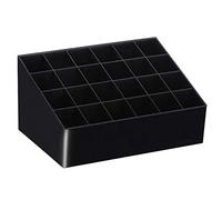 TRIXES Organizador Soporte para Maquillaje Lápiz Labial - 24 Compartimentos - Estuche de Acrílico para Cosméticos Almacenamiento en Tocador - Color Negro