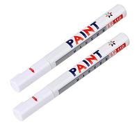 TRIXES Paquete de 2 rotuladores de pintura blancos para marcadores de neumáticos - Rotulador para detalles de precisión para neumáticos de bicicletas y automóviles - Fórmula resistente