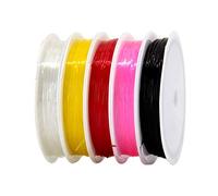 TRIXES Paquete de 5-Cordón Elástico para Abalorios Colores Surtidos Joyería, Artesanías y Manualidades: 8 Metros de Cuerda de 1 mm