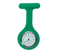 TRIXES Reloj de enfermera - Llavero de silicona verde vibrante con esfera blanca - Diseñado para profesionales de la atención - cierre de broche fuerte