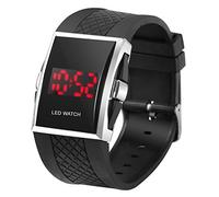 TRIXES Reloj de muñeca Deportivo LED; roja Digital, Lujo, Hombre, Regalo - Negro