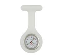 TRIXES Reloj de pulsera de silicona para enfermeras, color blanco con manecillas que brillan en la oscuridad, ideal para profesionales médicos, accesorio esencial para el trabajo