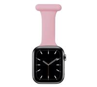 TRIXES Reloj inteligente para enfermeras, compatible con dispositivos iWatch de 42 a 45 mm, correa de silicona rosa con cierre de pin