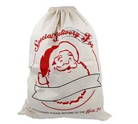 TRIXES Saco Grande Blanco con Cordones para Navidad, Estafeta, Santa Claus y Renos