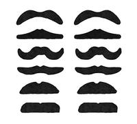 TRIXES Set de 12 Bigotes Autoadhesivos para Disfraz - Bigotes Postizos - Ideal para el Carnaval y Halloween