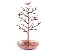 TRIXES Soporte para Árbol de Joyería de Bronce Antiguo - Pájaros Vintage - Cuelga tus Joyas - Torre Organizadora Colgante - Soporte de Exhibición