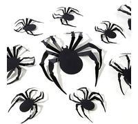 TRIXES STICKERS 3D DE TELARAÑAS DE ARAÑAS - 24PC DECORACIONES DE HALLOWEEN - TAMAÑOS VARIADOS - PADS ADHESIVOS INCLUIDOS - ARAÑAS NEGROS PARA PROPÓSITOS DECORATIVOS - TRUCO O TRATO